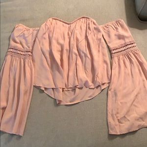 Dusty Rose Flowy Boho Crop Top